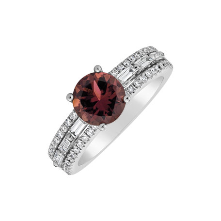 Prsten s turmalínem a diamanty Red Pleasure
