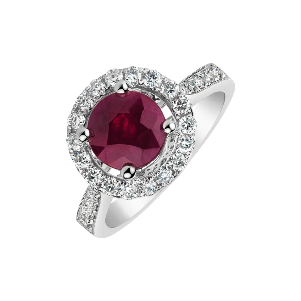 Prsten s rubínem a diamanty Red Queen