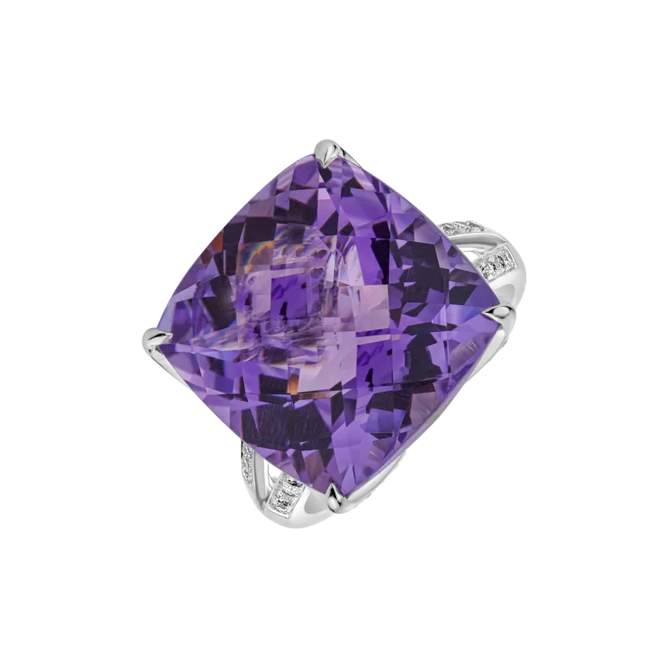 Prsten s ametystem a diamanty Czarina Love