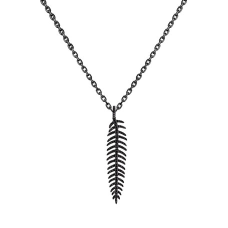 Přívěs s černými diamanty Amazing Feather