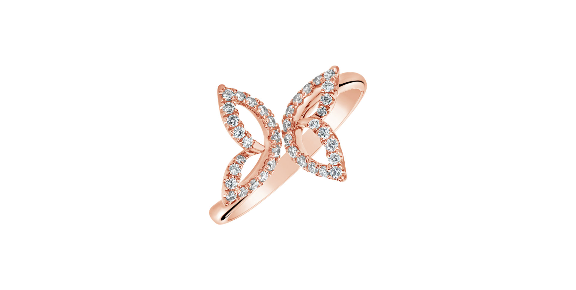 Prsten s diamanty Butterfly Silhuette