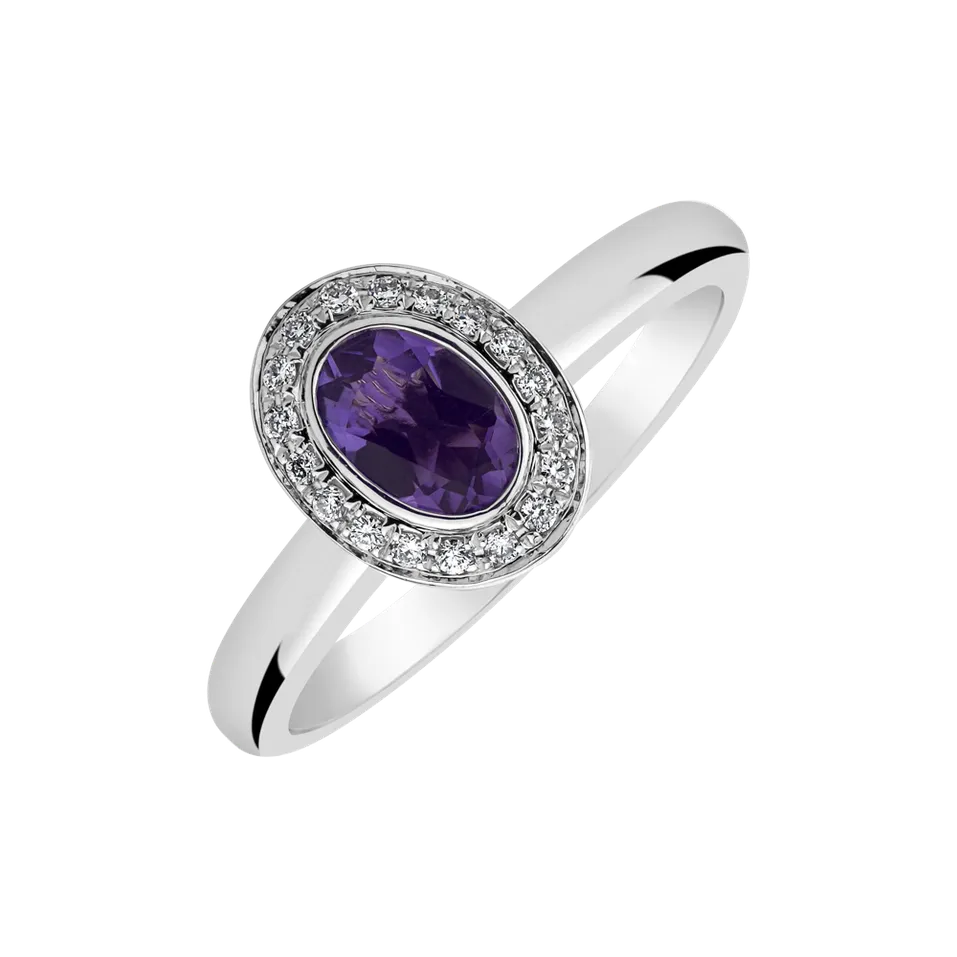 Prsten s ametystem a diamanty Vibrant Vivace
