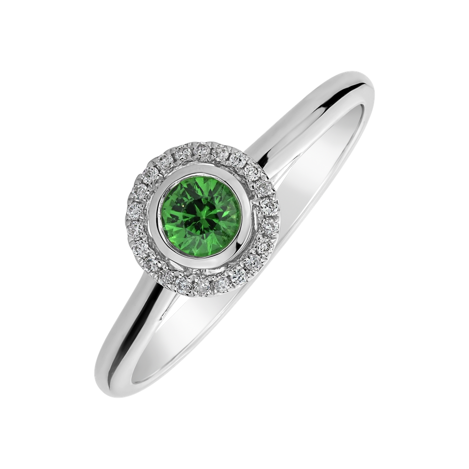 Prsten s granátem a diamanty Huckleberry