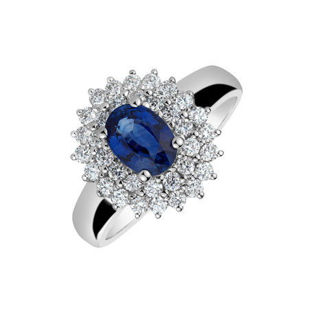 Prsten s safírem a diamanty Noble Sapphire