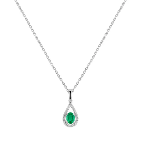 Přívěs se smaragdem a diamanty Tear of Green