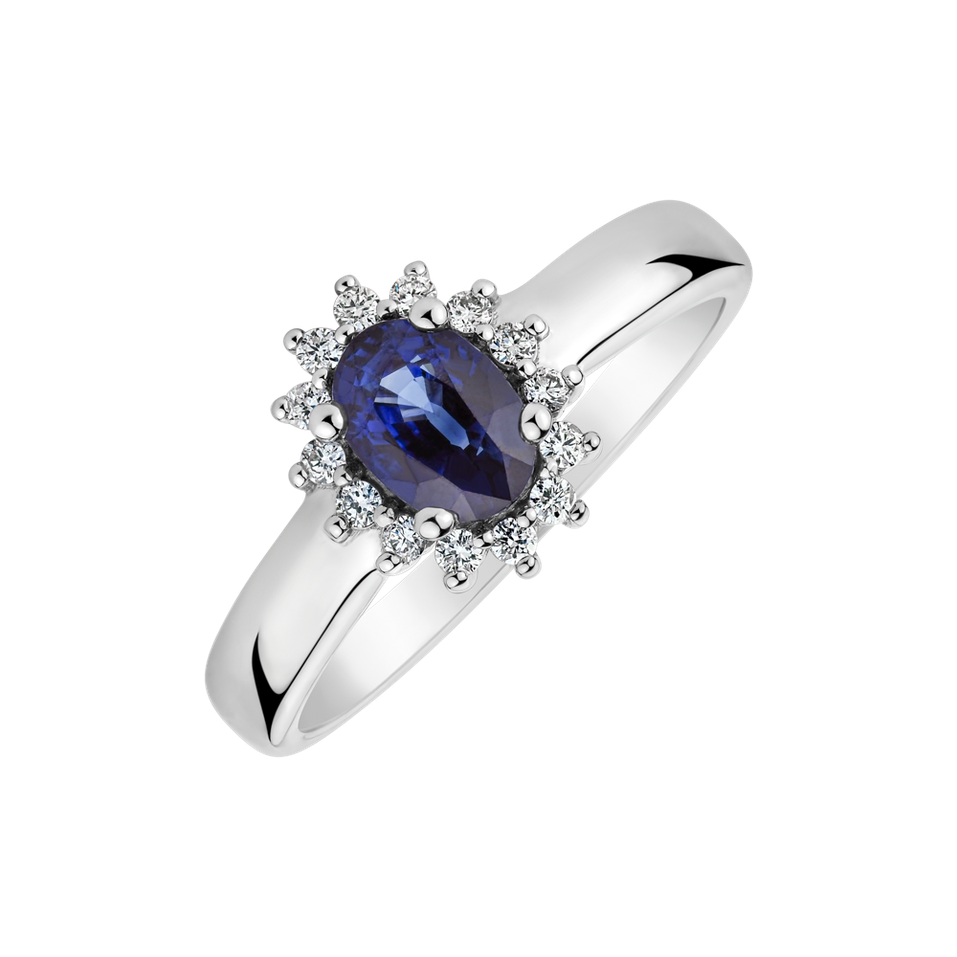 Prsten s safírem a diamanty Space Courier