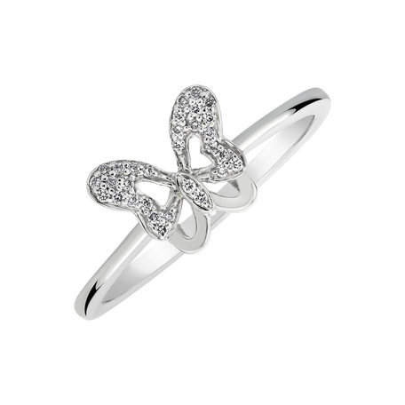 Prsten s diamanty Lonely Butterfly