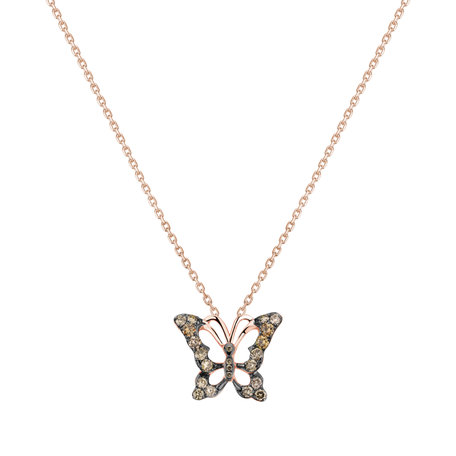 Přívěs s hnědými diamanty Butterfly Gem