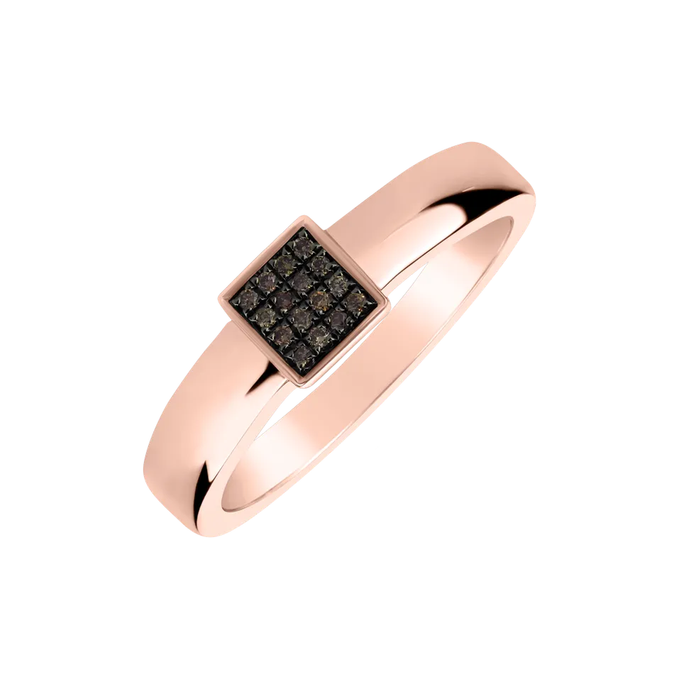 Prsten s hnědými diamanty Secret Ray