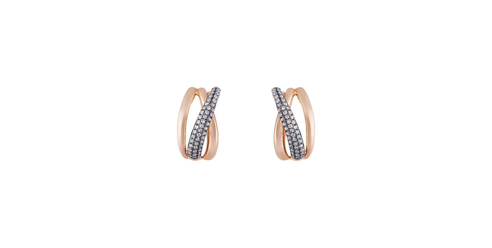 Náušnice s hnědými diamanty Sunshine Streamer