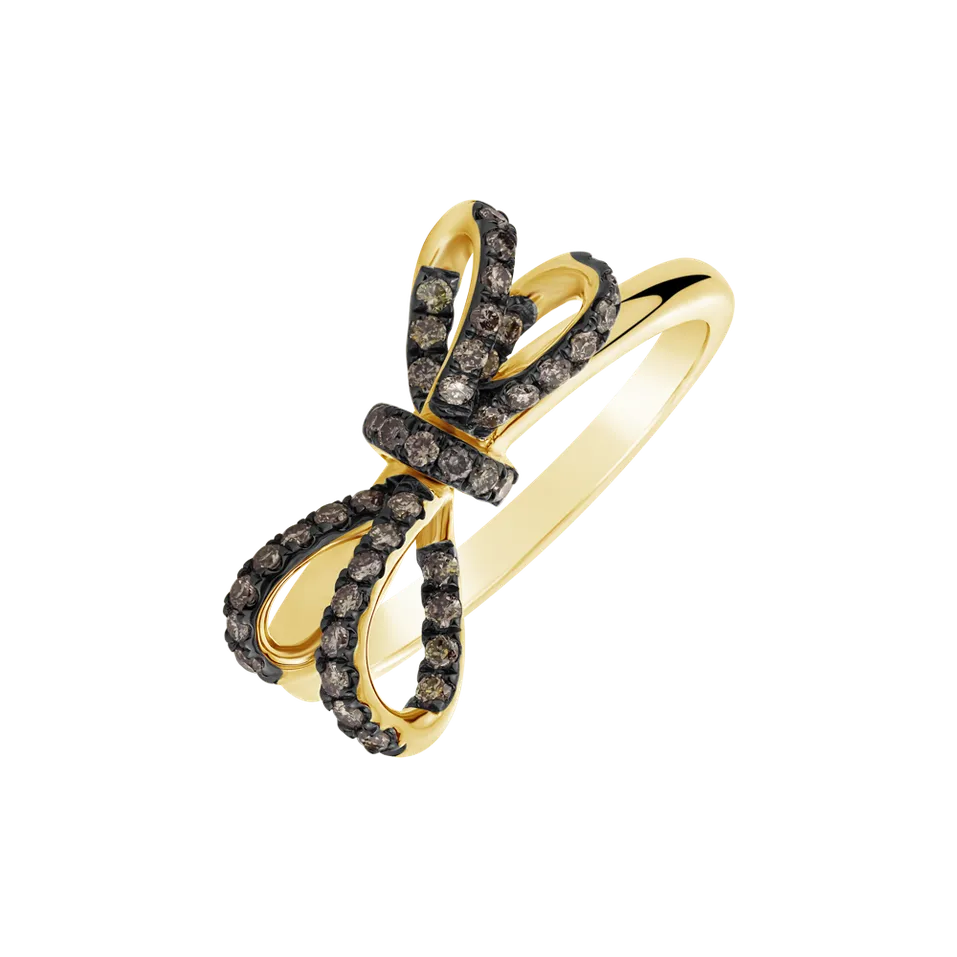Prsten s hnědými diamanty Galaxy Ribbon
