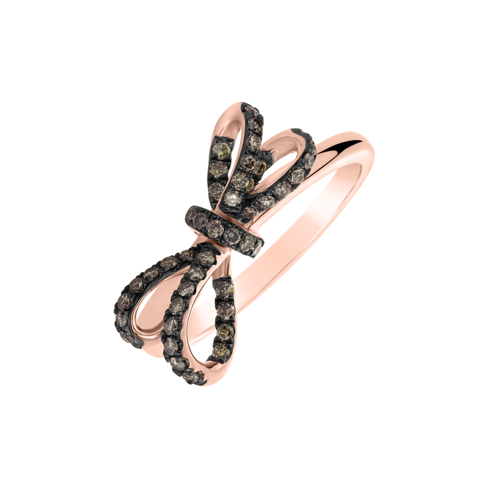 Prsten s hnědými diamanty Galaxy Ribbon