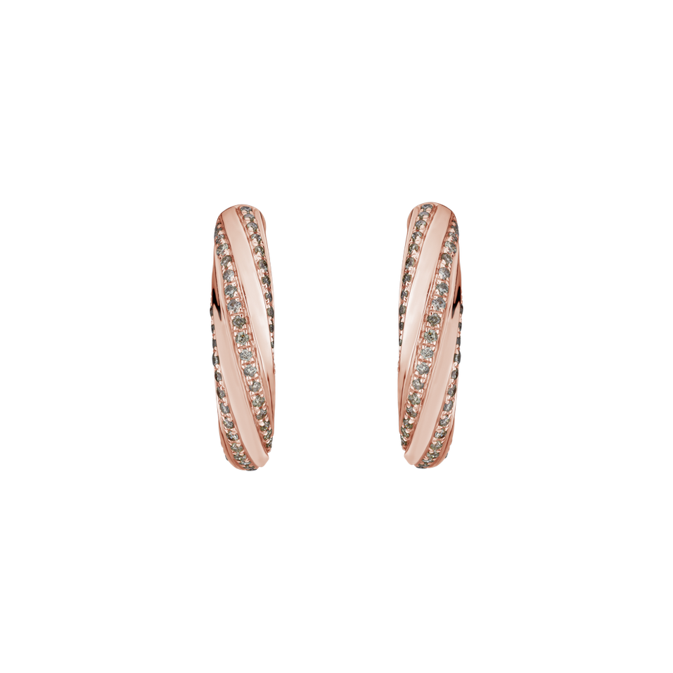 Náušnice s hnědými diamanty Joyful Energy