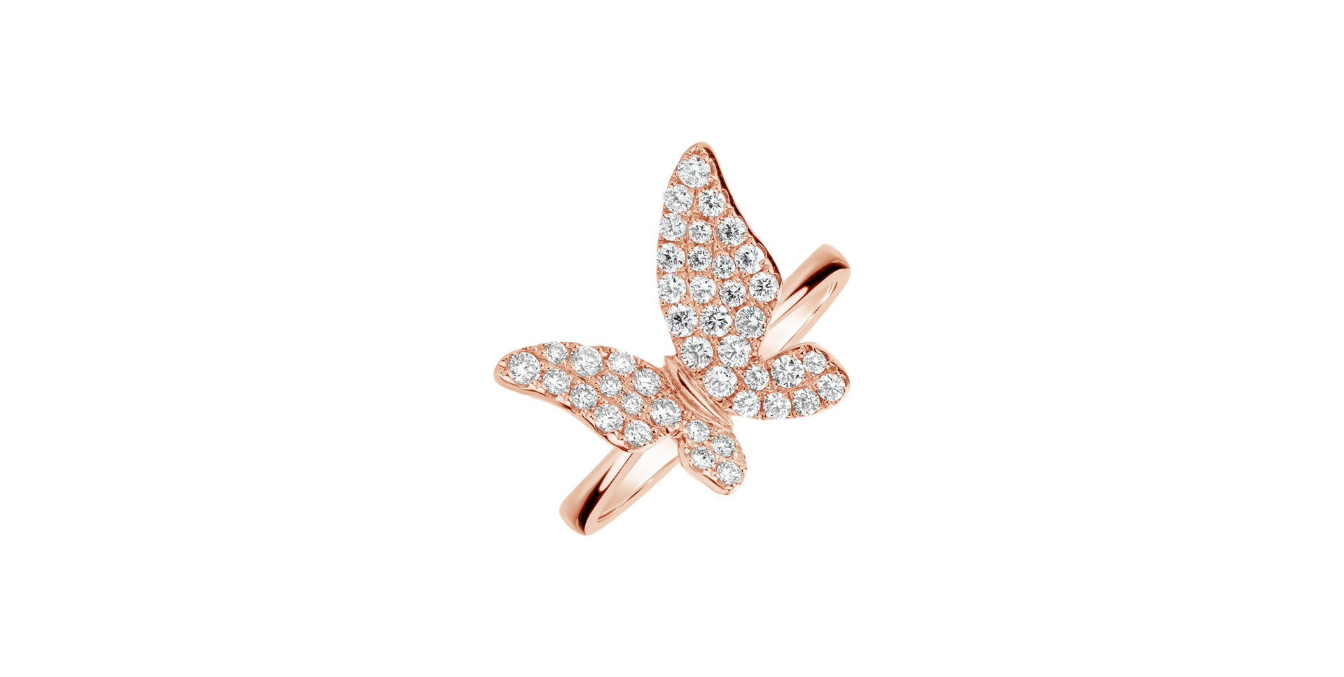 Prsten s diamanty Graceful Butterfly