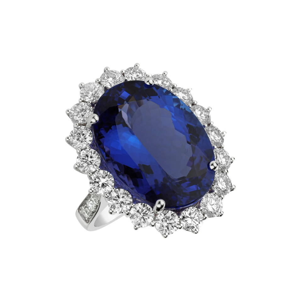 Prsten s tanzanitem a diamanty Space Queen