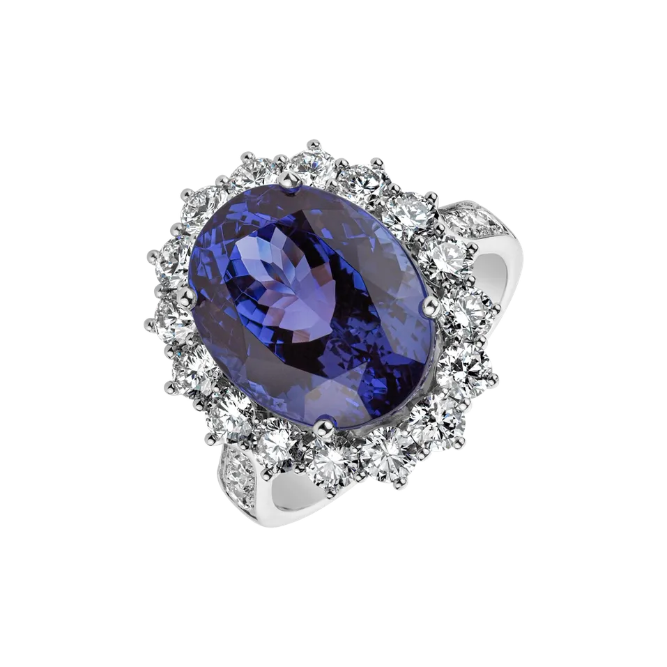 Prsten s tanzanitem a diamanty Space Queen