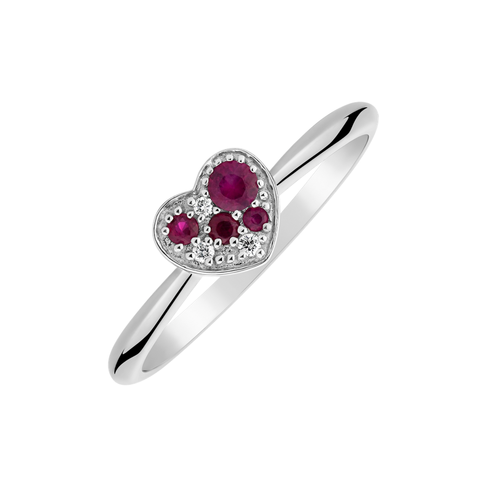 Prsten s diamanty a rubíny First Date