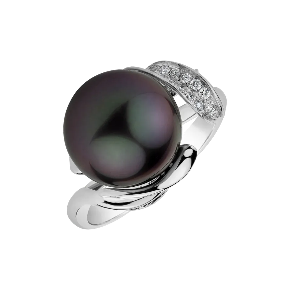 Prsten s perlou a diamanty Salome Dream