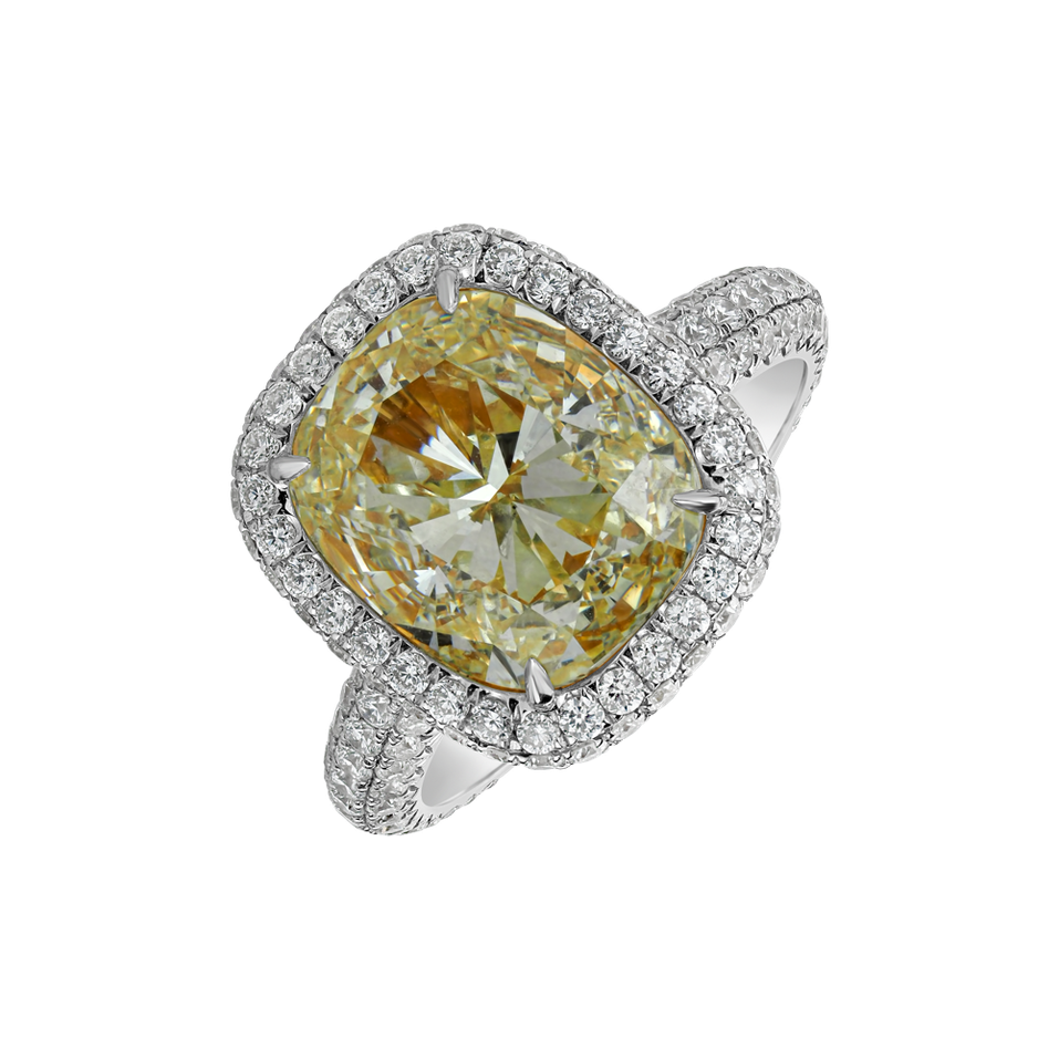 Prsten s bílými a žlutými diamanty Alchemy Gem