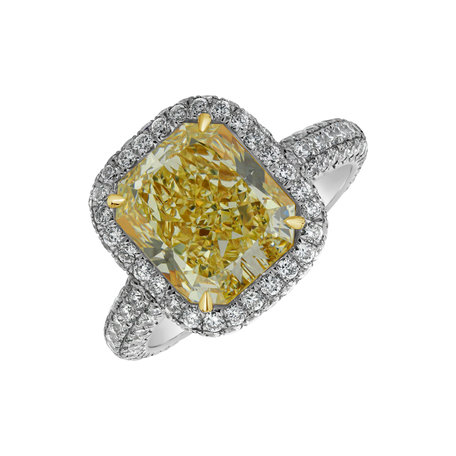 Prsten s bílými a žlutými diamanty Alchemy Gem