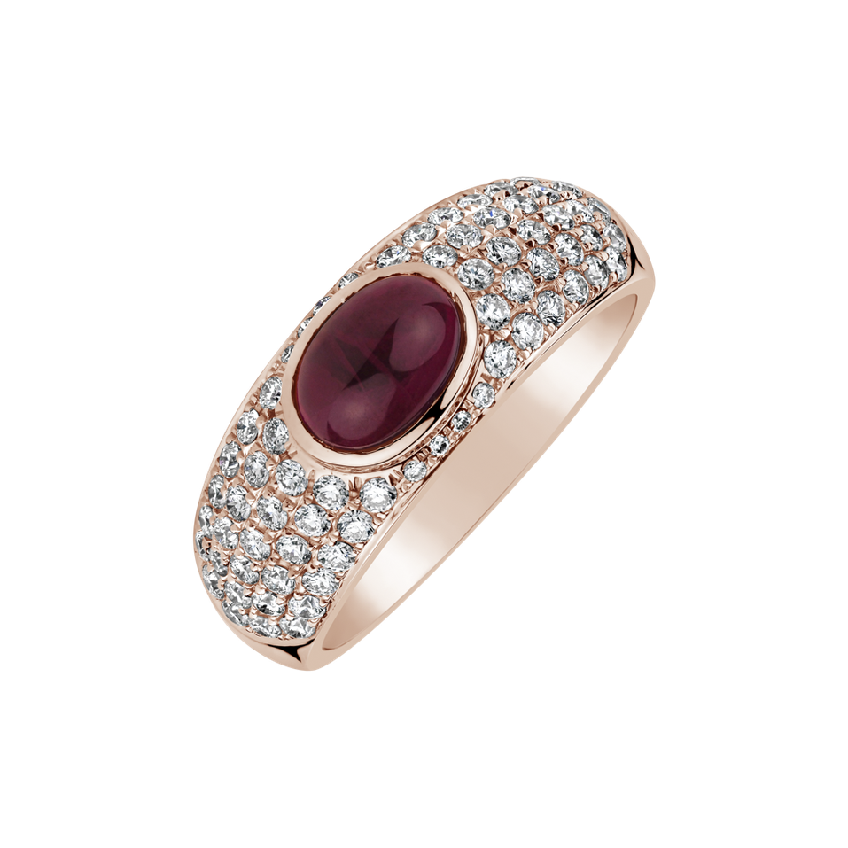 Prsten s rubínem a diamanty Crimson Petal