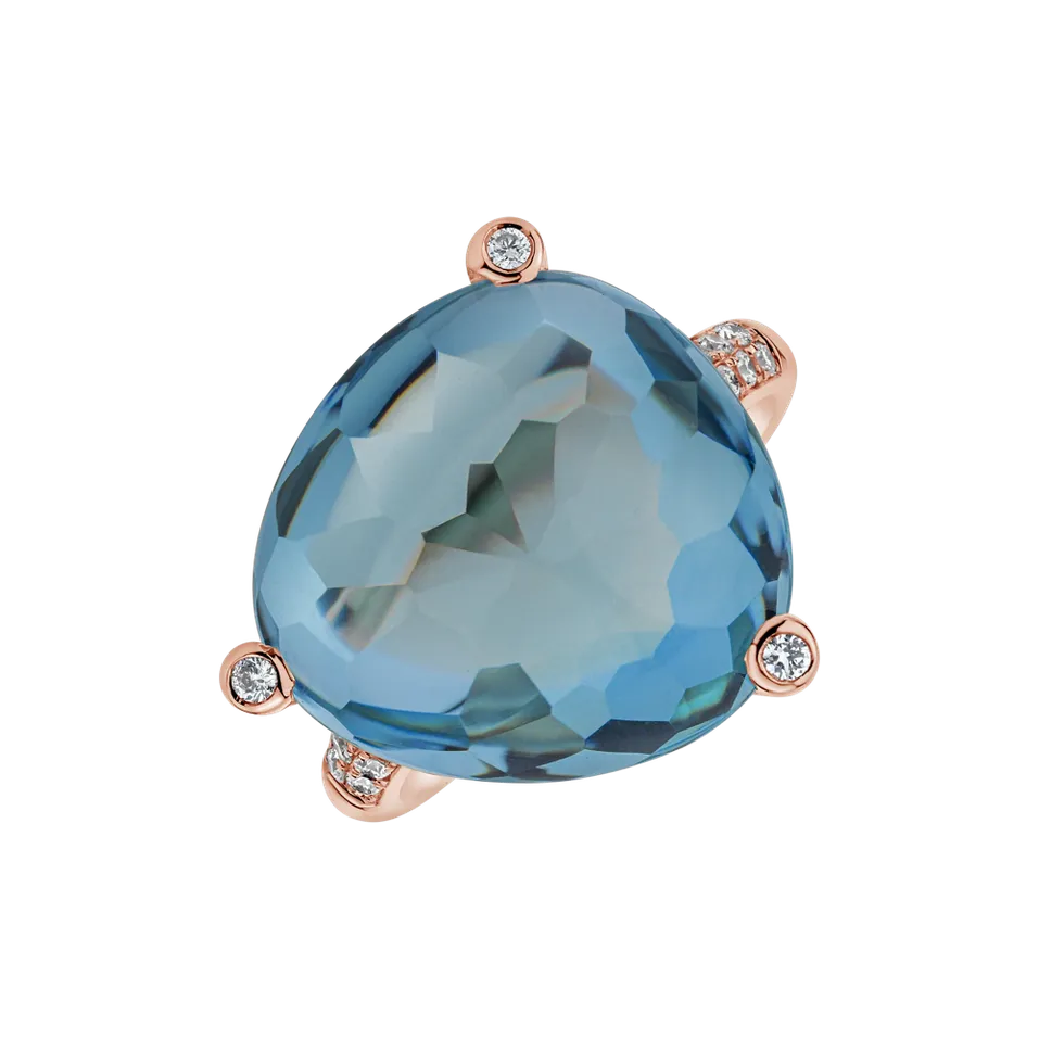 Prsten s topazem a diamanty Spring Joy