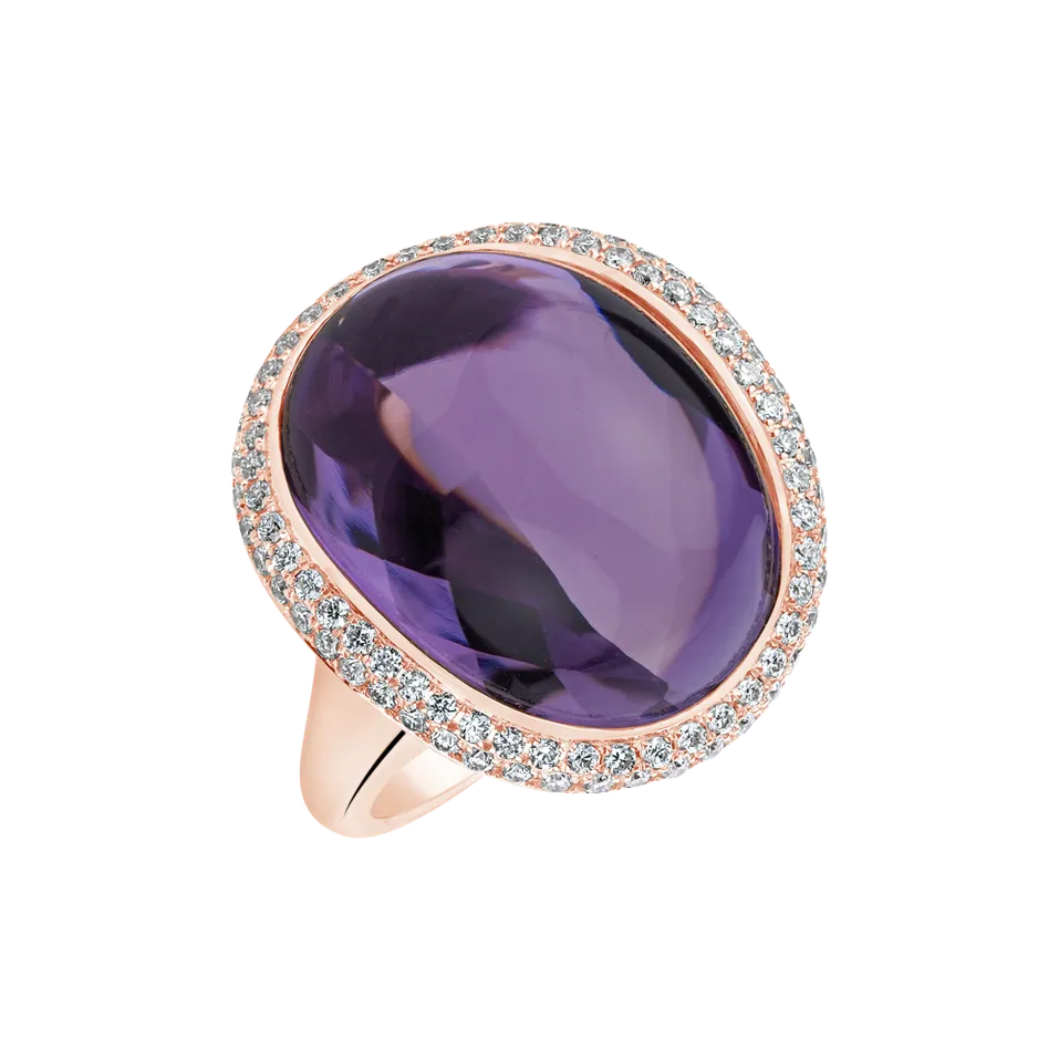 Prsten s ametystem a diamanty Moonlight Romance