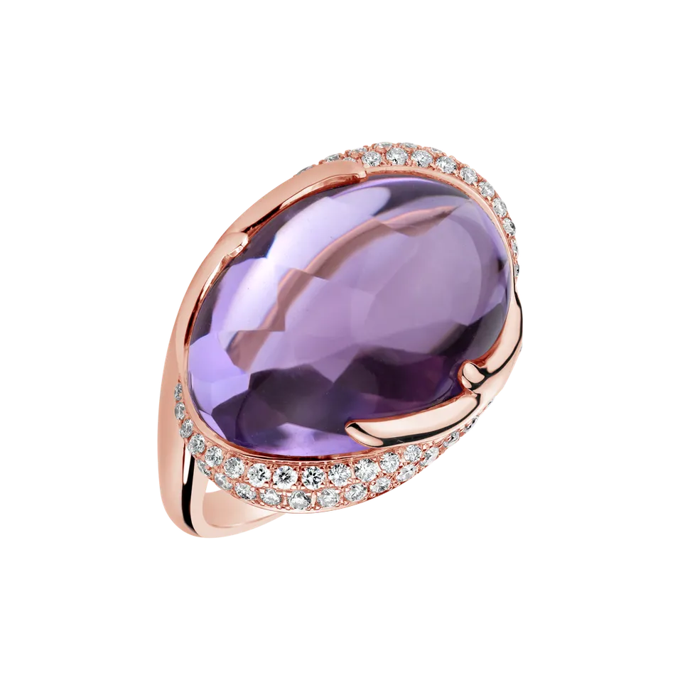Prsten s ametystem a diamanty Fantastic Dream