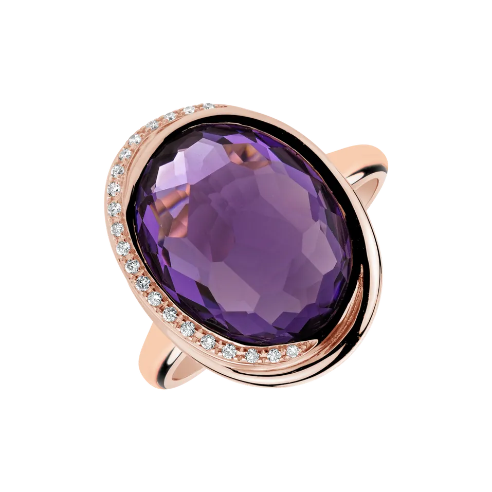 Prsten s ametystem a diamanty Power Stone