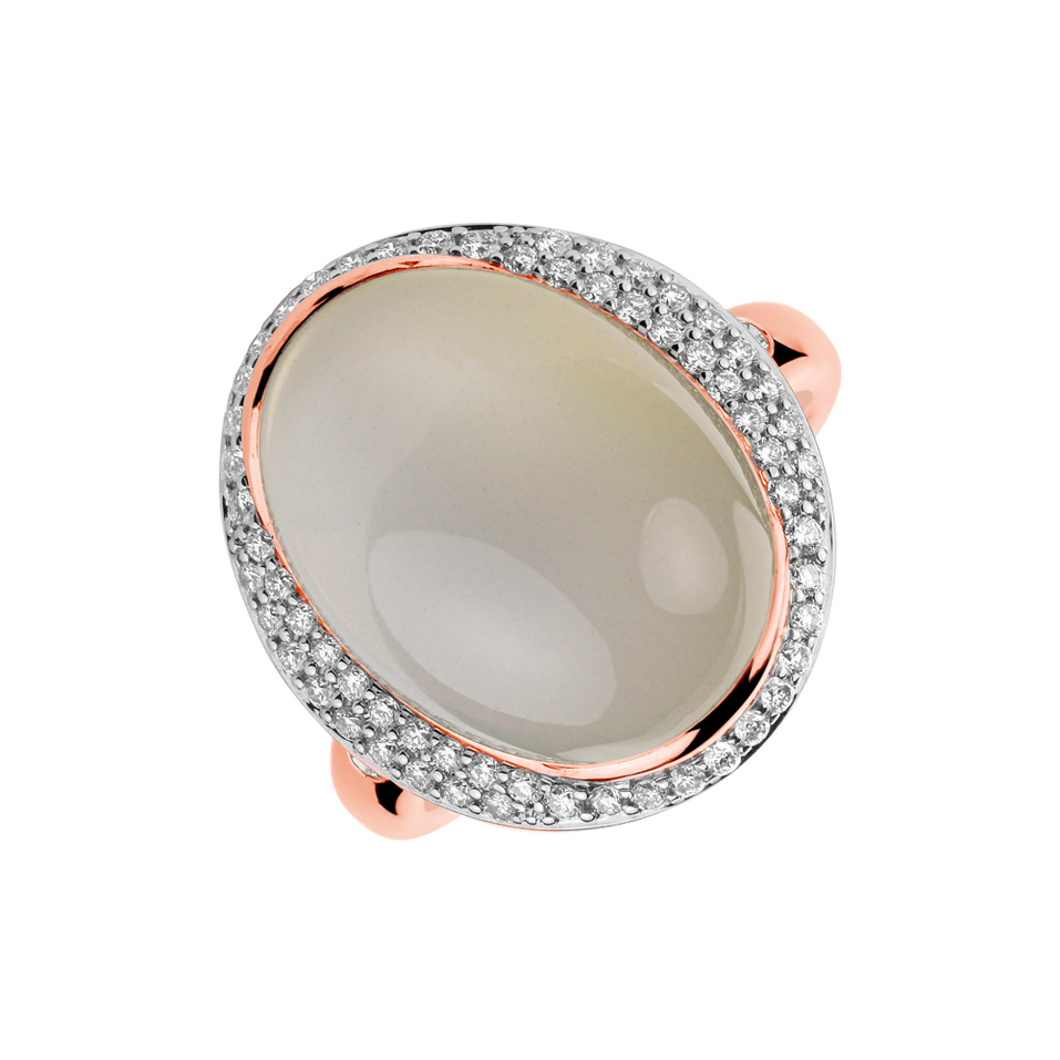 Prsten s měsíčním kamenem a diamanty Jessamine