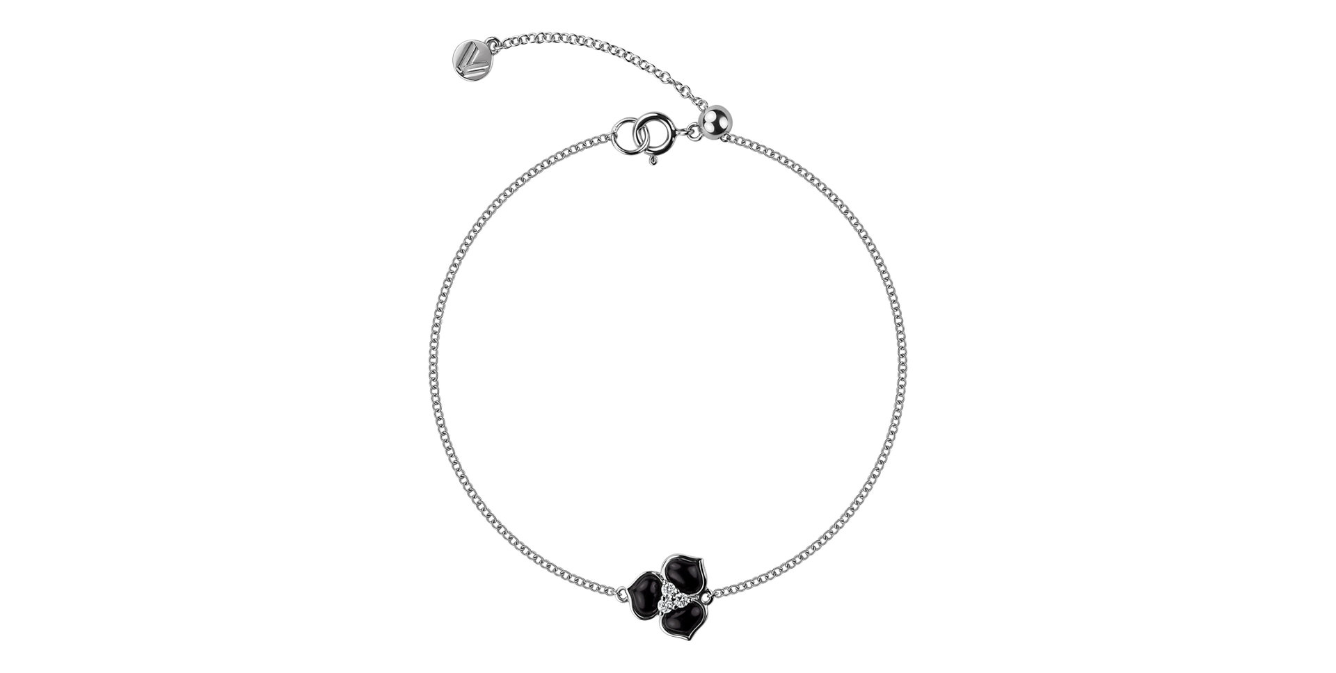 Náramek s diamanty s onyxy Larne