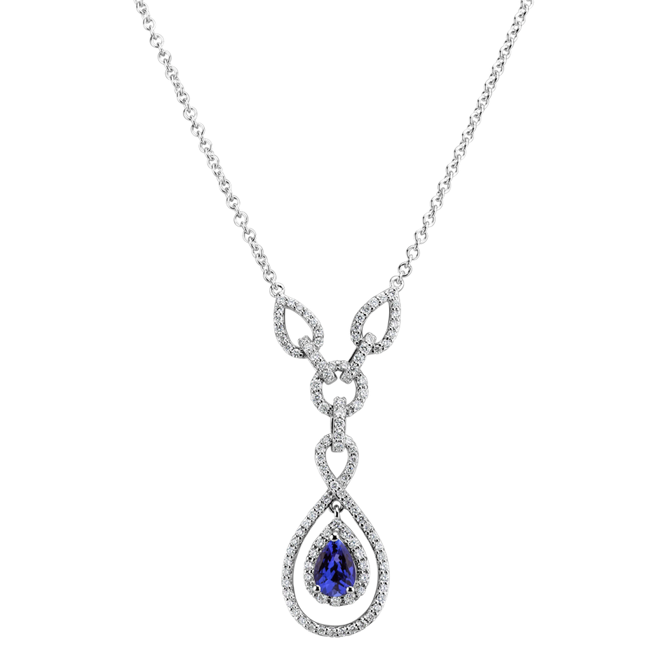 Náhrdelník s tanzanitem a diamanty Glamorous