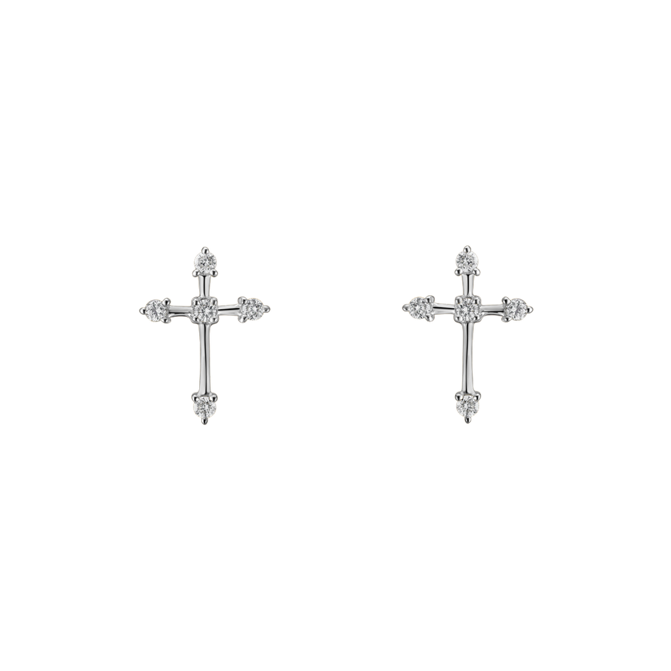 Náušnice s diamanty Passion Cross