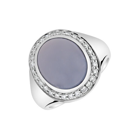 Prsten s chalcedonem a diamanty Mistress Moonlight