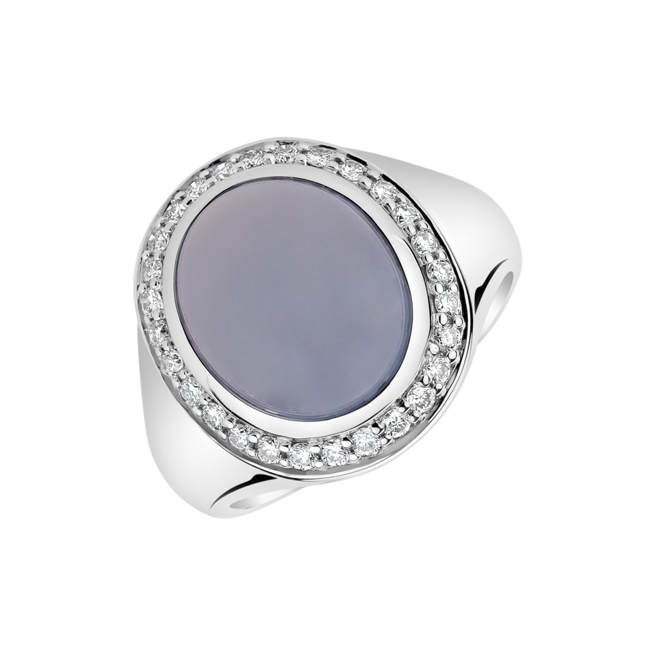 Prsten s chalcedonem a diamanty Mistress Moonlight