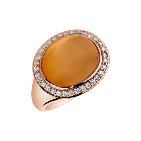 Prsten s měsíčním kamenem a diamanty Mistress Dream