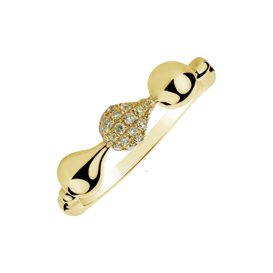 Prsten s žlutými diamanty Caelfall