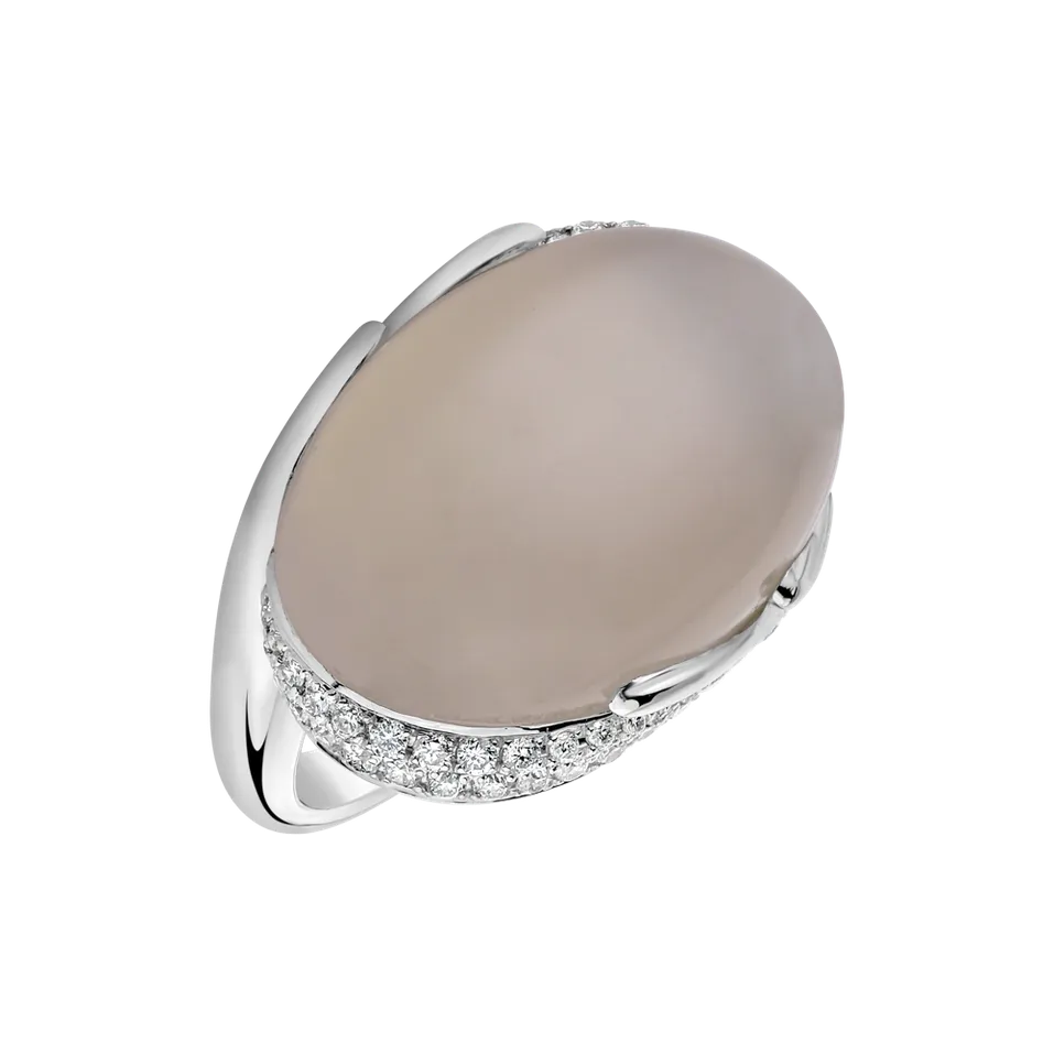 Prsten s měsíčním kamenem a diamanty Gem Miracle