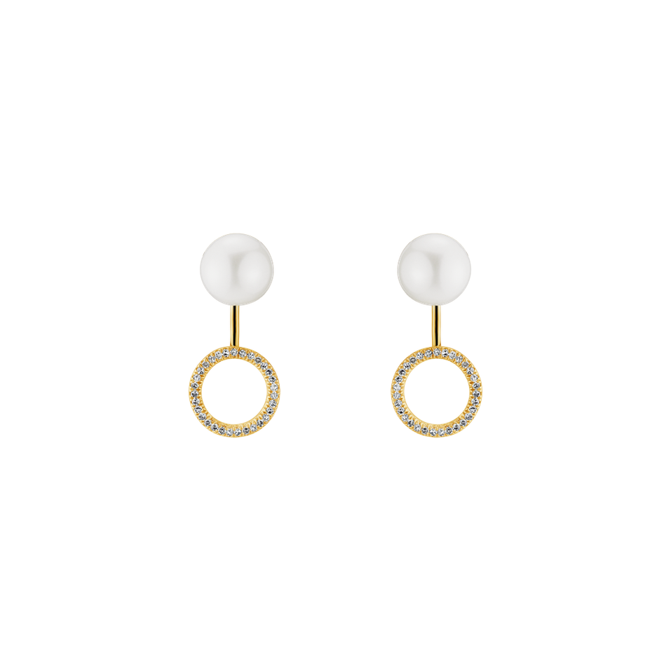 Náušnice s perlou a diamanty Purea