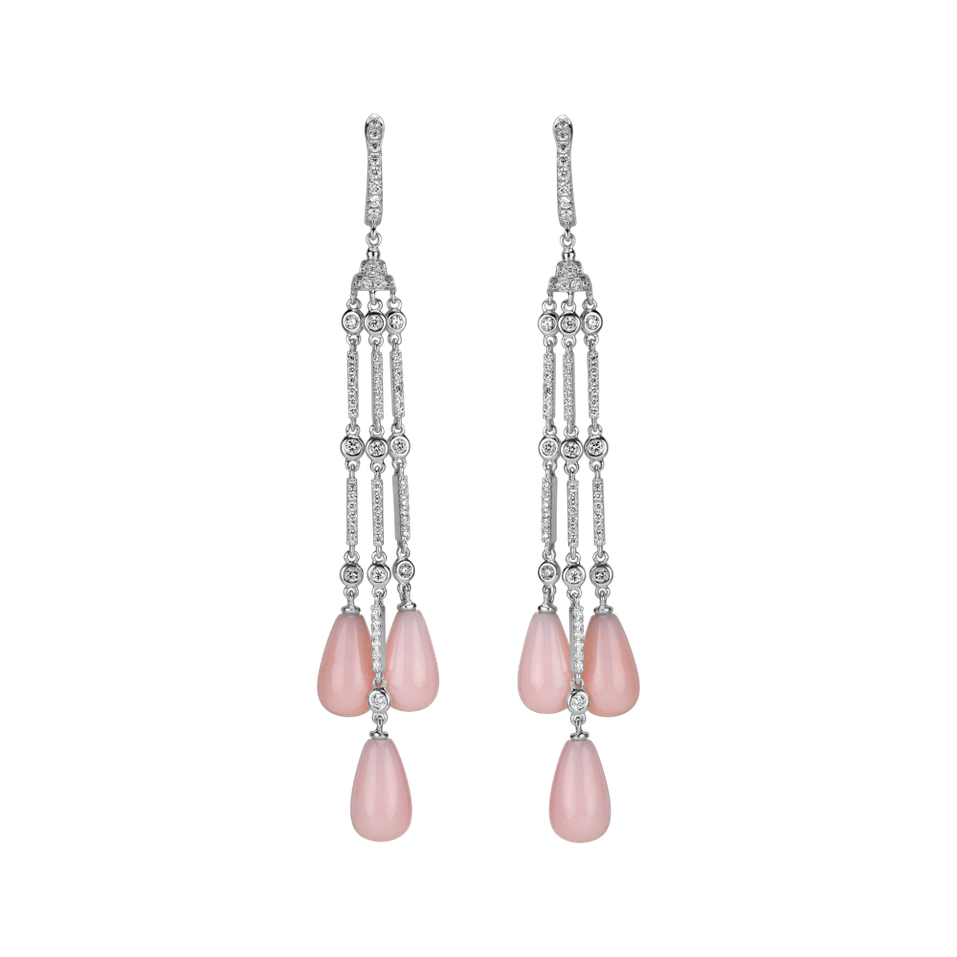 Náušnice s diamanty a opály Royal Dazzle