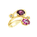 Prsten s diamanty, topazem a rhodolitem Magic Flower2
