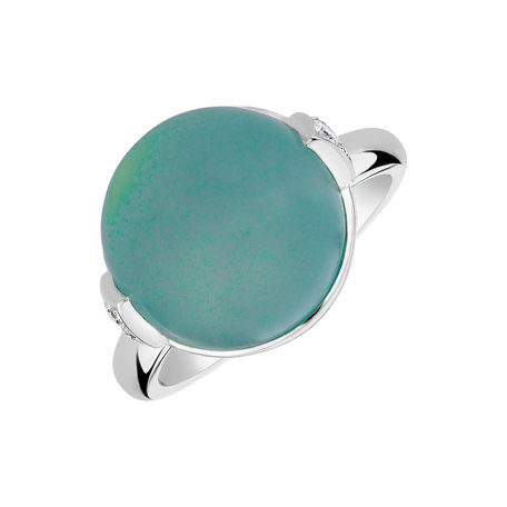 Prsten s chalcedonem a diamanty Fairy Blossom