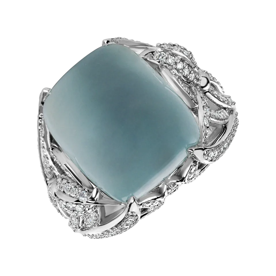 Prsten s akvamarínem a diamanty Fascinating Ladyship