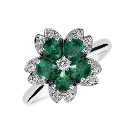 Prsten s diamanty a smaragdy Aristocrat Dream
