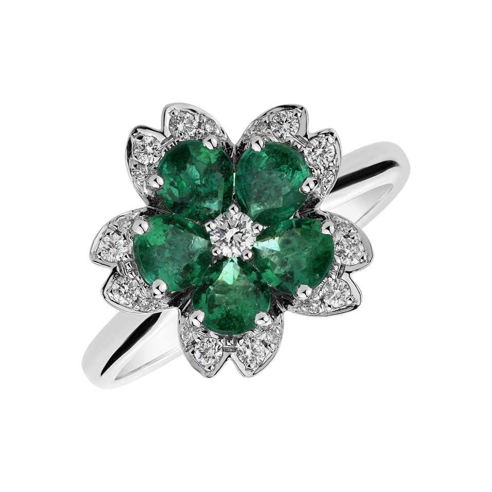 Prsten s diamanty a smaragdy Aristocrat Dream