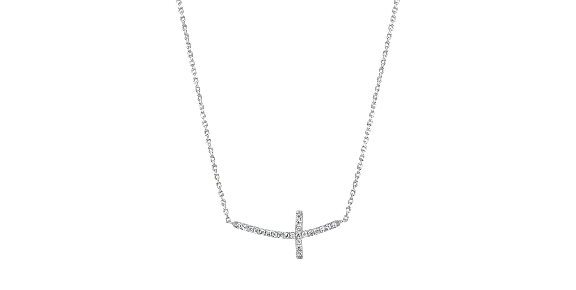 Náhrdelník s diamanty Glossy Cross