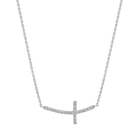Náhrdelník s diamanty Glossy Cross