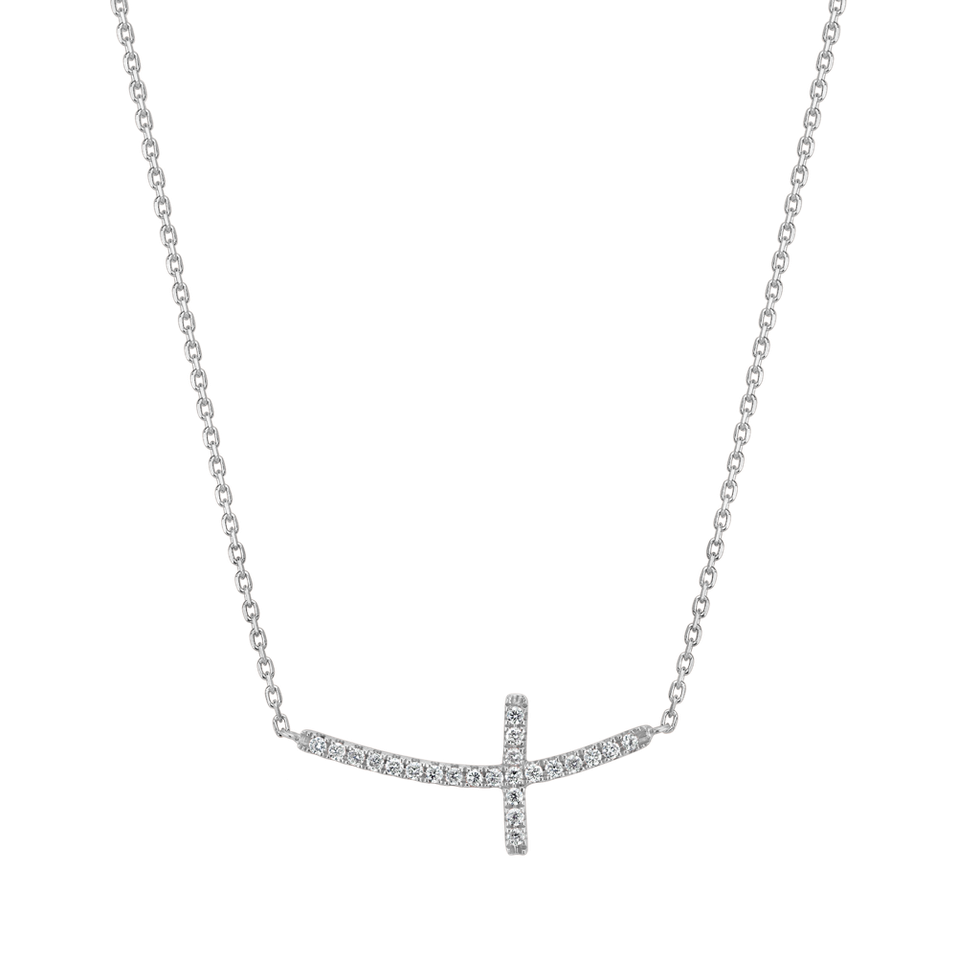 Náhrdelník s diamanty Glossy Cross
