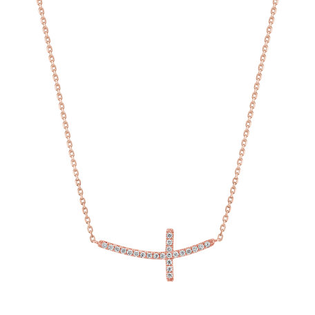 Náhrdelník s diamanty Glossy Cross