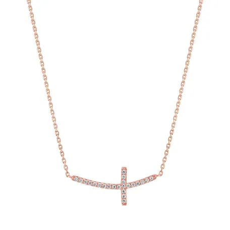 Náhrdelník s diamanty Glossy Cross